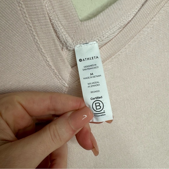 Athleta | Nayarit Soft Pink Ribbed Tie Back Tank | Medium - Picture 2 of 6